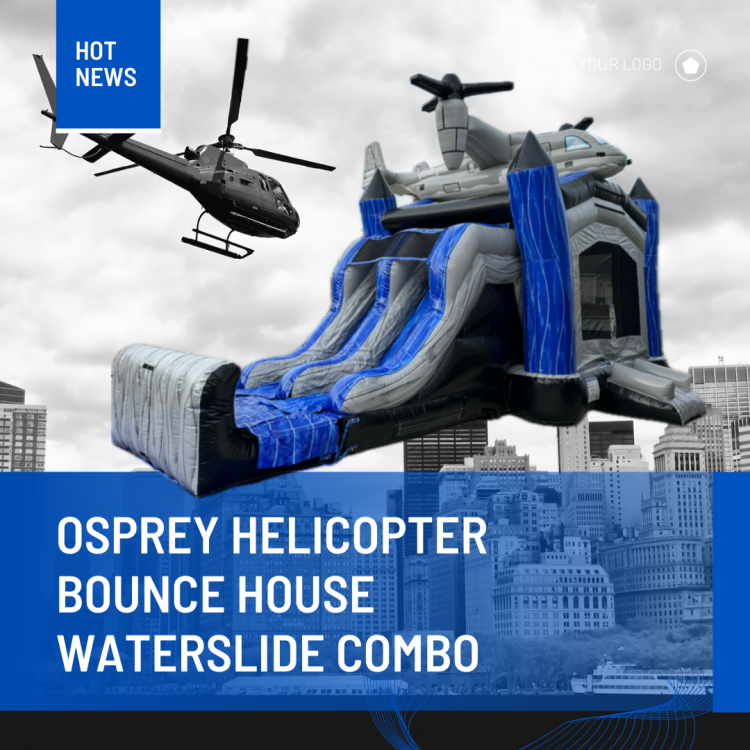 Osprey Helicopter Bounce House with Slide