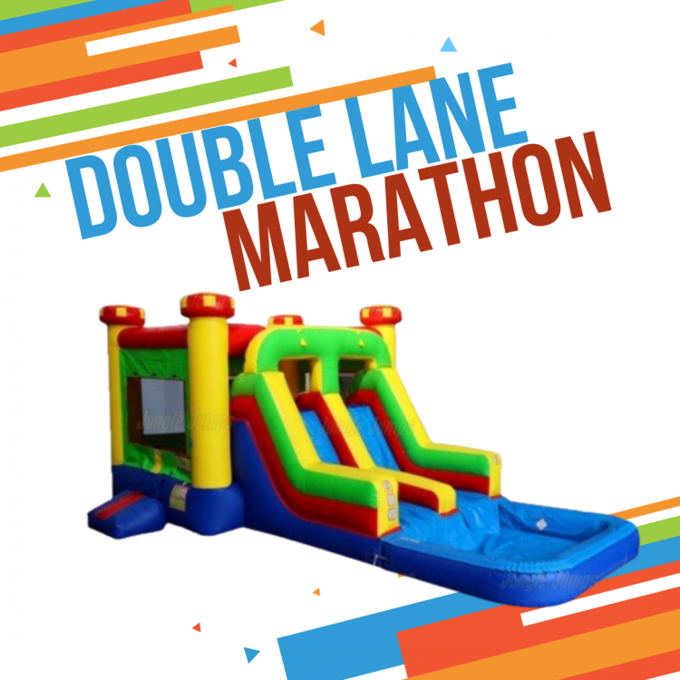 Double Lane Marathon Bounce House Combo
